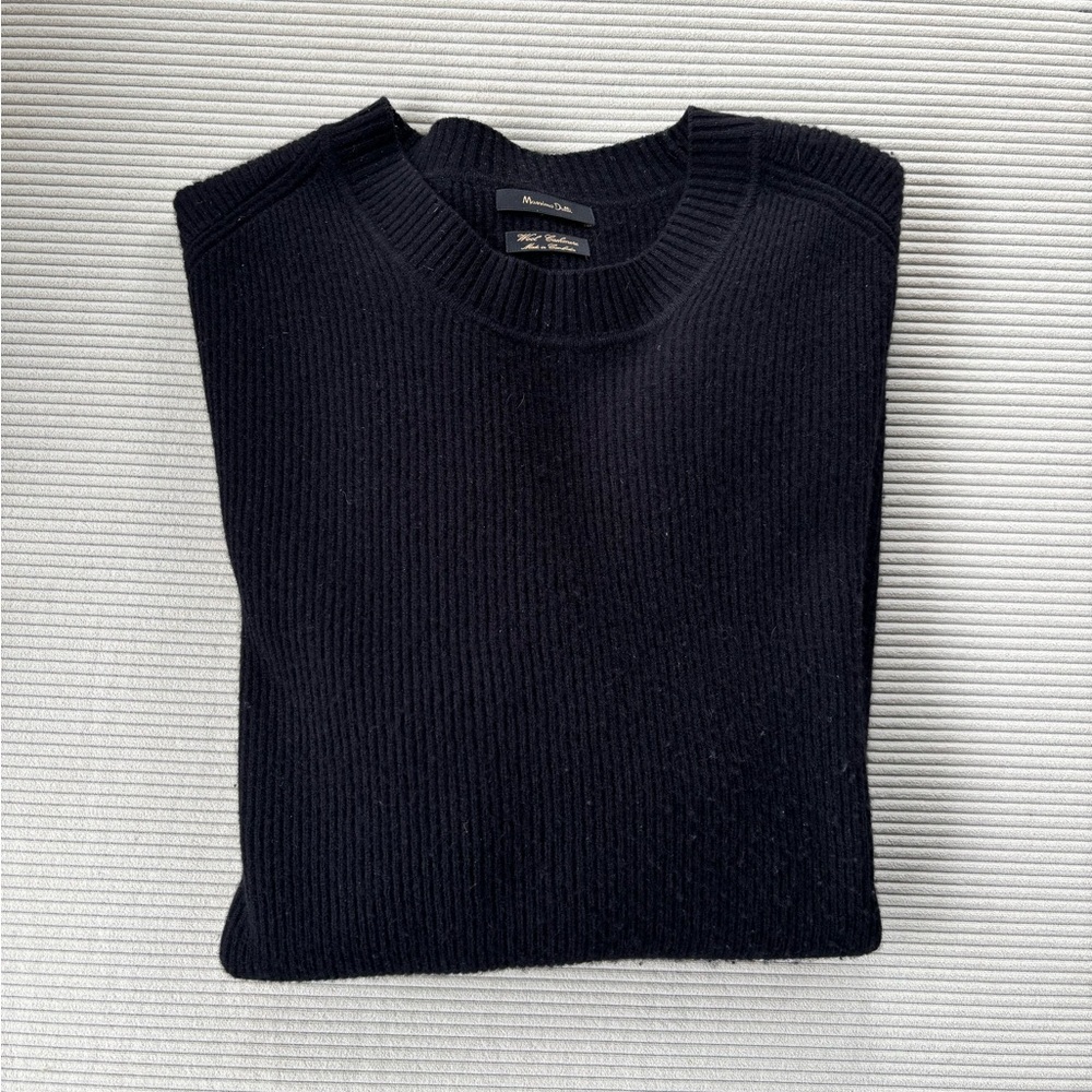 Massimo Dutti, Black Wool Sweater, Mens M - Picture 4 of 7
